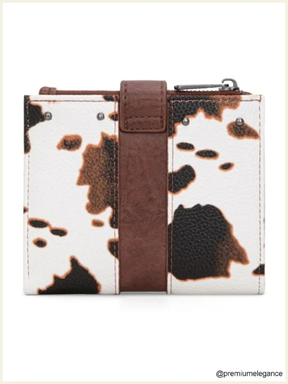 Cow Print Bifold RFID Wallet with Removable ID Window